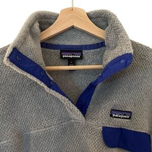 Patagonia Re-Tool Snap-T Pullover Fleece Gray Blue 25442 Womens L